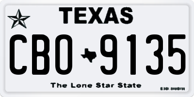 TX license plate CBO9135