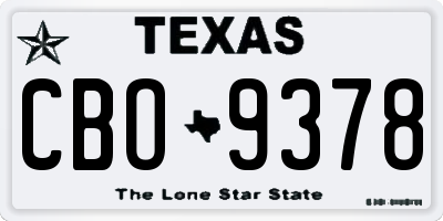 TX license plate CBO9378