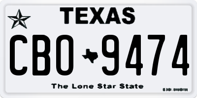 TX license plate CBO9474