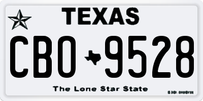 TX license plate CBO9528