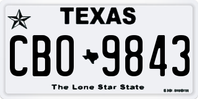 TX license plate CBO9843