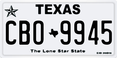 TX license plate CBO9945