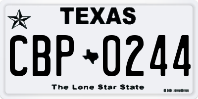 TX license plate CBP0244