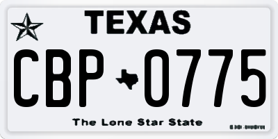 TX license plate CBP0775