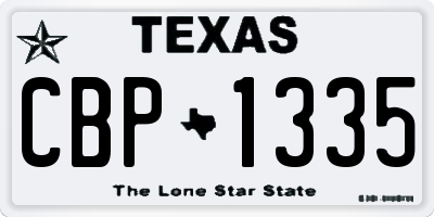 TX license plate CBP1335