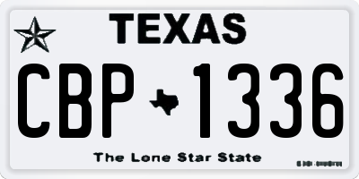 TX license plate CBP1336