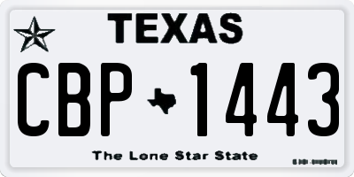 TX license plate CBP1443