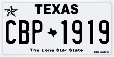 TX license plate CBP1919