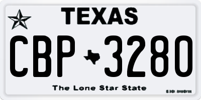 TX license plate CBP3280