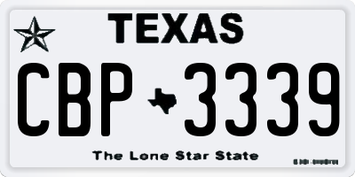 TX license plate CBP3339