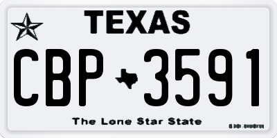 TX license plate CBP3591