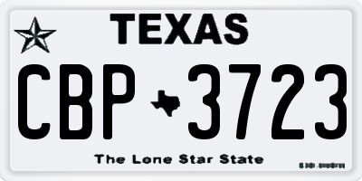 TX license plate CBP3723