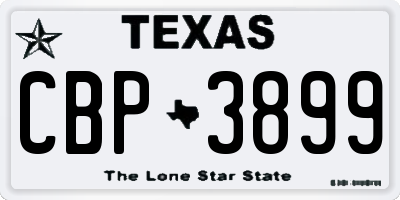 TX license plate CBP3899