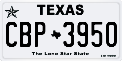 TX license plate CBP3950