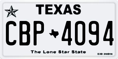 TX license plate CBP4094