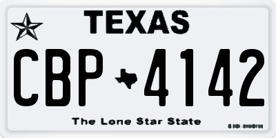 TX license plate CBP4142