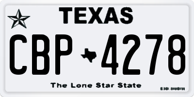 TX license plate CBP4278