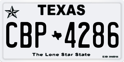 TX license plate CBP4286