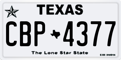 TX license plate CBP4377