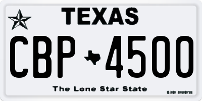 TX license plate CBP4500