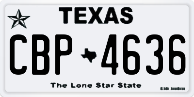 TX license plate CBP4636