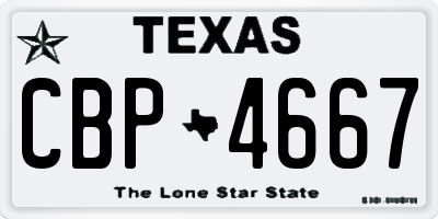 TX license plate CBP4667