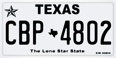 TX license plate CBP4802