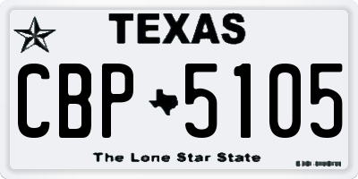 TX license plate CBP5105