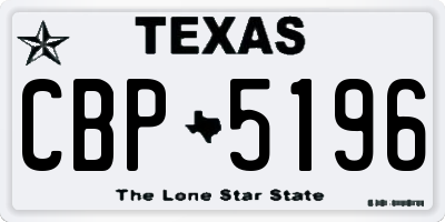 TX license plate CBP5196