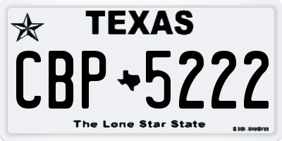 TX license plate CBP5222
