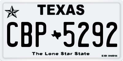 TX license plate CBP5292