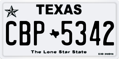 TX license plate CBP5342