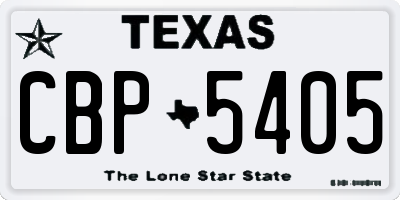 TX license plate CBP5405