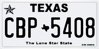 TX license plate CBP5408