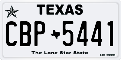 TX license plate CBP5441