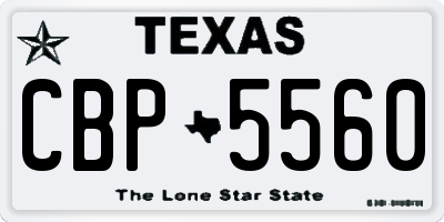 TX license plate CBP5560