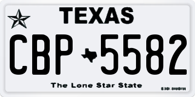 TX license plate CBP5582