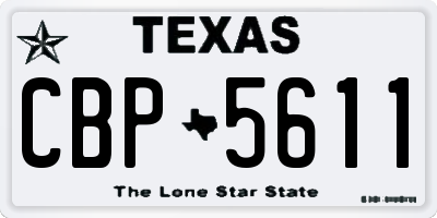 TX license plate CBP5611