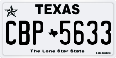 TX license plate CBP5633