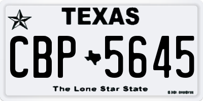 TX license plate CBP5645