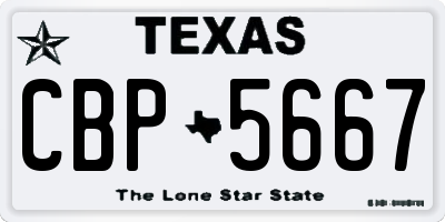TX license plate CBP5667