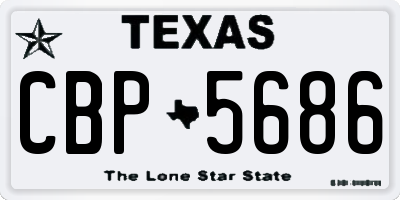 TX license plate CBP5686