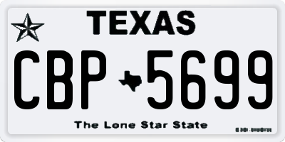 TX license plate CBP5699
