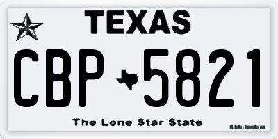 TX license plate CBP5821