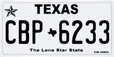 TX license plate CBP6233