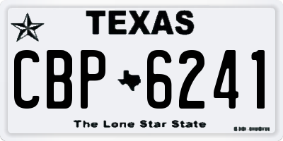 TX license plate CBP6241