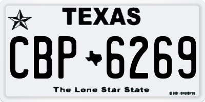 TX license plate CBP6269