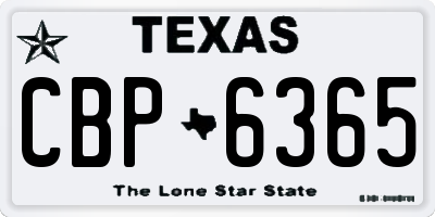 TX license plate CBP6365