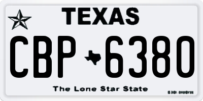 TX license plate CBP6380