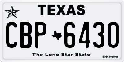 TX license plate CBP6430